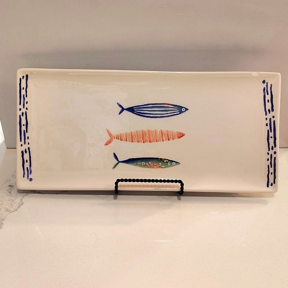 PAPART Seramik Serving Dish fish design rectangle 13"